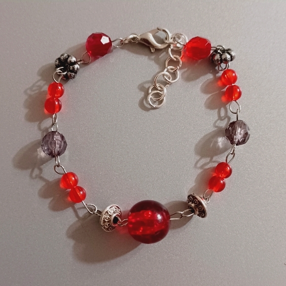 Jewelry - Miraculous Ladybug inspired bracelet, Red and Black, handmade beaded bracelet
